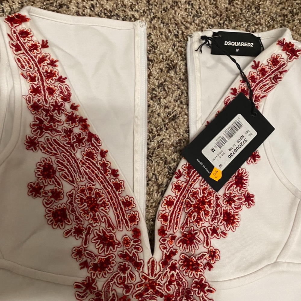 Dsquared 2 White and red cocktail dress